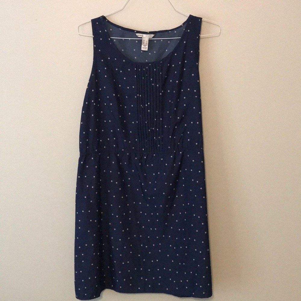 Navy midi with cream dots